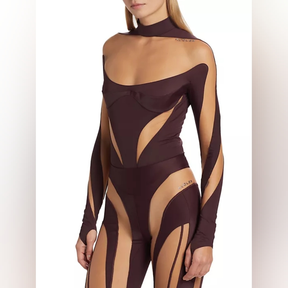 3S. NWT MUGLER ILLUSION MESH INSERT BODYSUIT SIZE FR 36 / US 4 - Picture 4 of 15